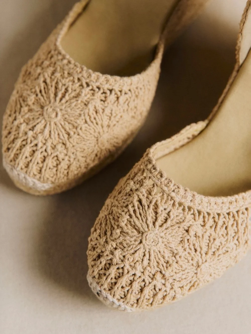 Sezane Diane Espadrilles Natural Macramé - Size US 8